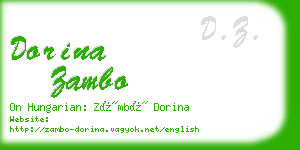 dorina zambo business card